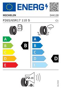 Efficiency label - MICHELIN, LATITUDE TOUR P265/65R17